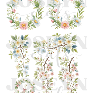 Calcomanía hidrotransferible – Corona de Flores-Código237