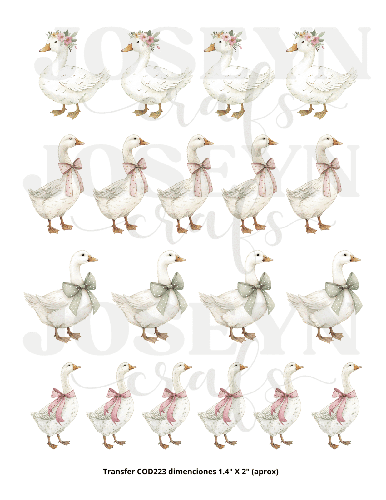 Calcomanía hidrotransferible – Patos A Código223