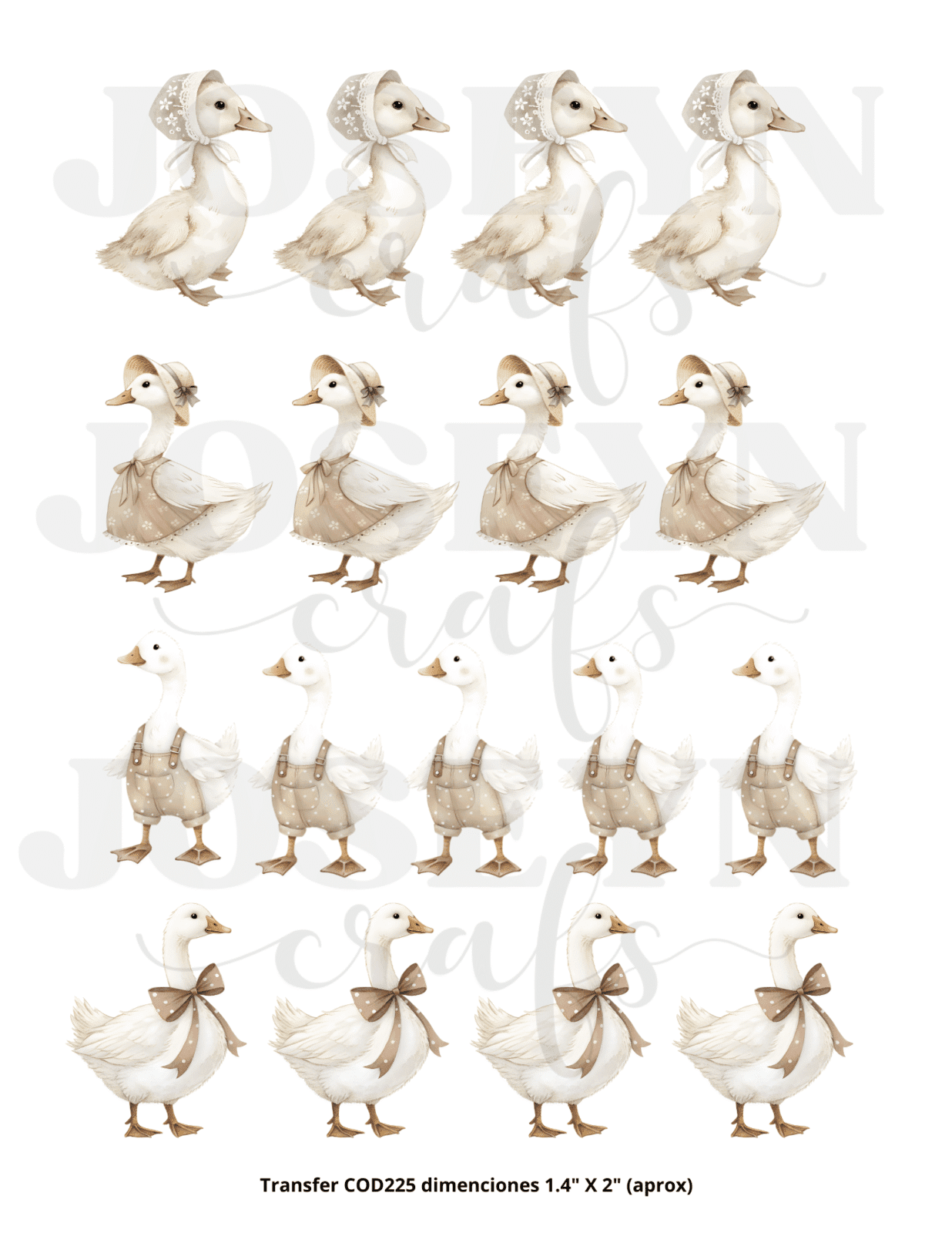 Calcomanía hidrotransferible – Patos C- Código225