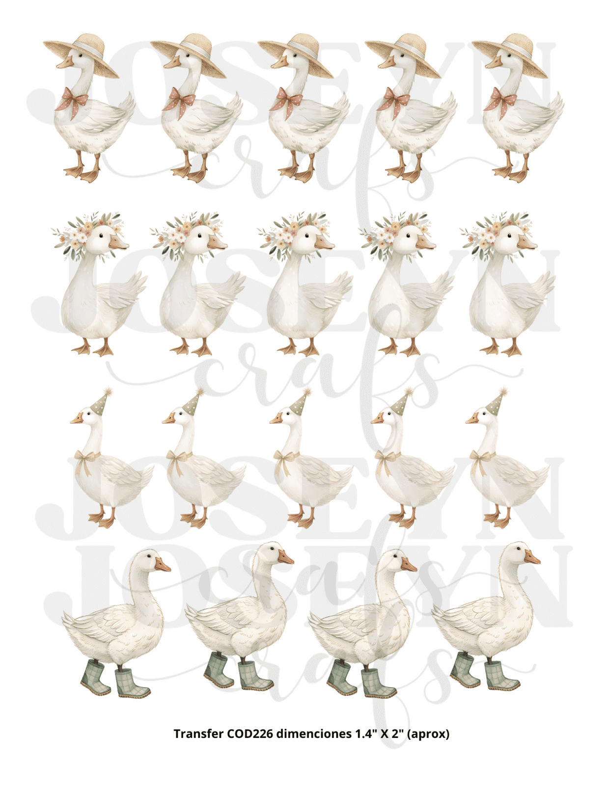Calcomanía hidrotransferible – Patos D- Código226