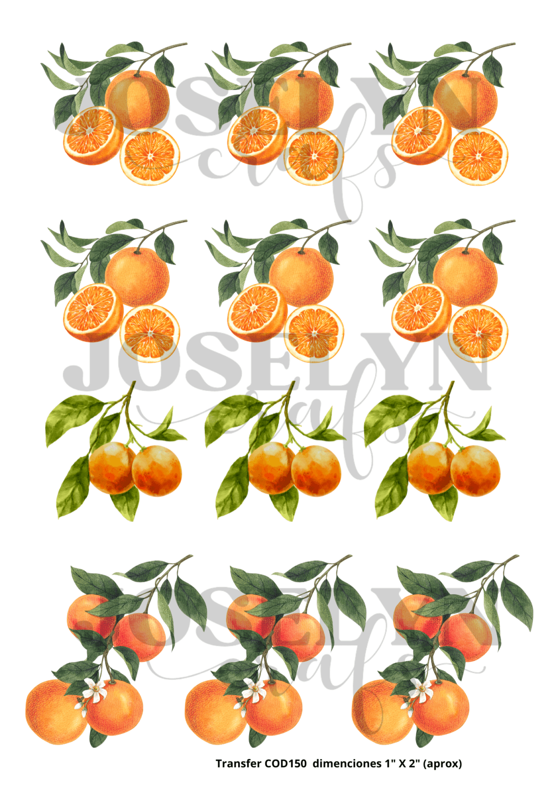 Calcomania Hidrotransferible-Naranjas Código 150 - Imagen 2