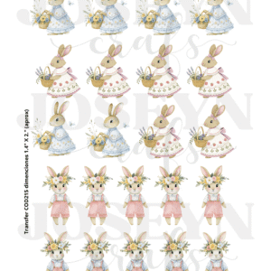 Calcomanía hidrotransferible – Conejitos -Código215