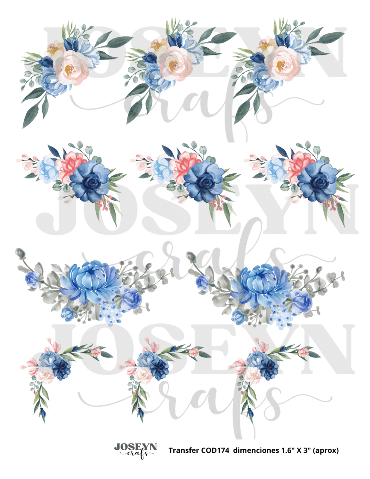 Calcomanía hidrotransferible – Flor Guirnalda– Código174