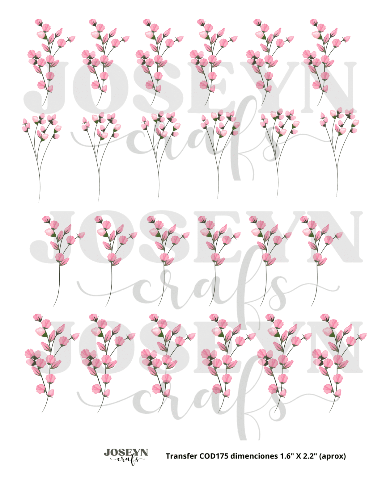Calcomanía hidrotransferible – Follaje Rosa– Código175