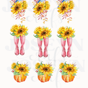 Calcomanía hidrotransferible –Flor del Sol y Pajarito– Código190