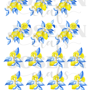 Calcomanía hidrotransferible – Limones Azul-Código234