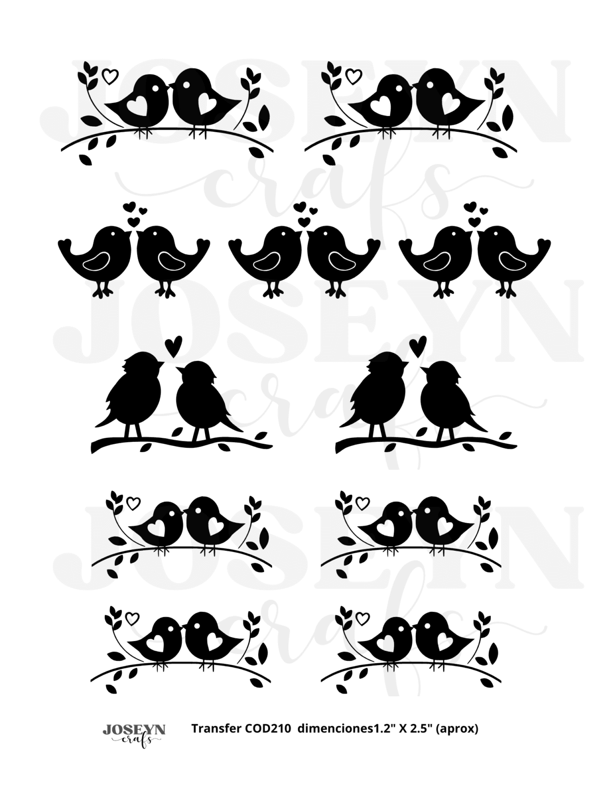 Calcomanía hidrotransferible –Pajaritos – Código210