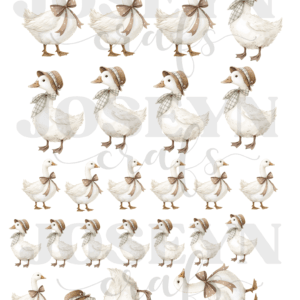 Calcomanía hidrotransferible – Patos Corazones02-Código240