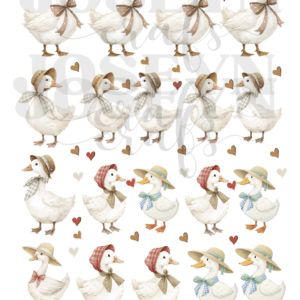 Calcomanía hidrotransferible -Patos y Corazones Código239