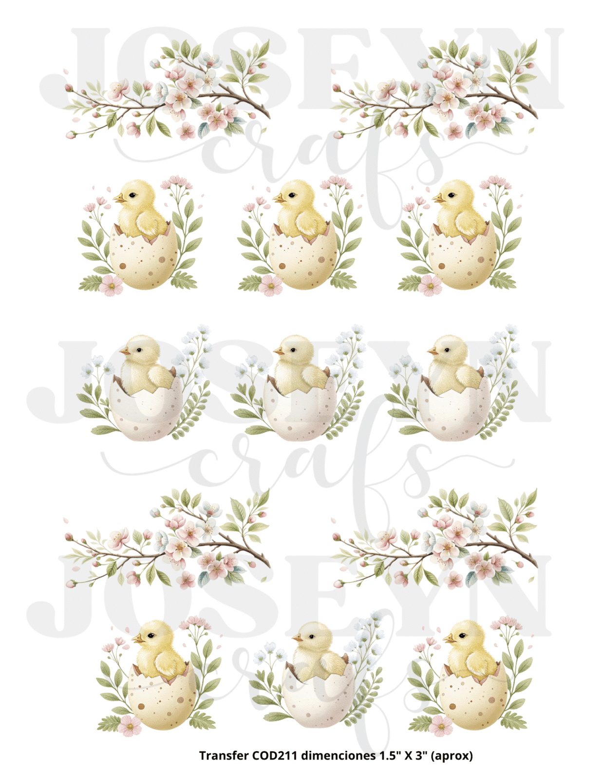 Calcomanía hidrotransferible – Pollitos-Código211
