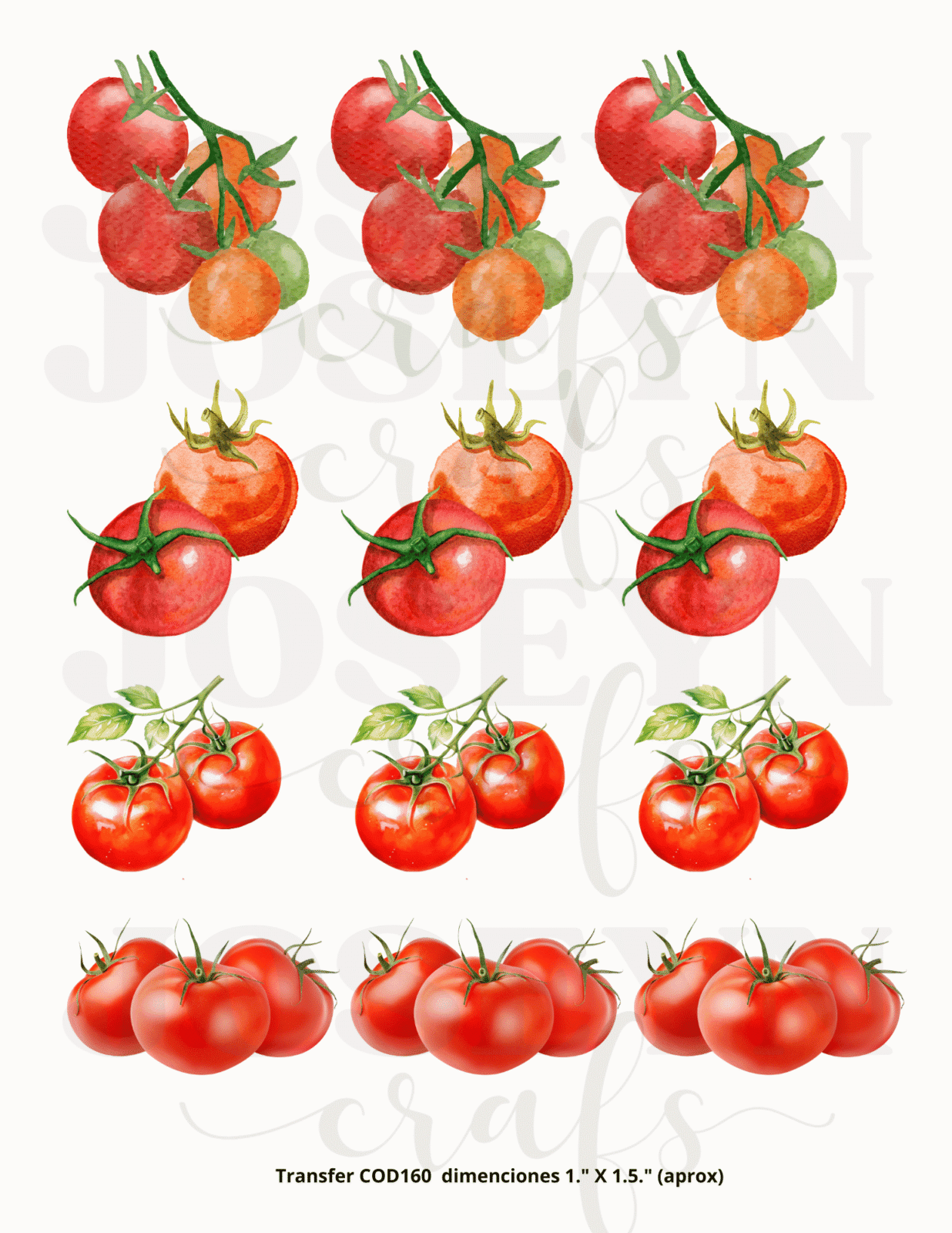 Calcomanía hidrotransferible – Tomates– Código160