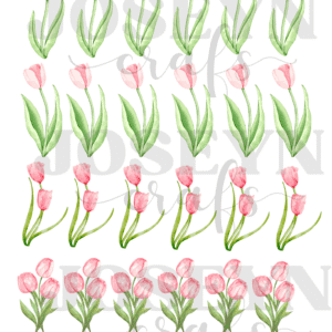 Calcomanía hidrotransferible – Tulipanes Rosa– Código176