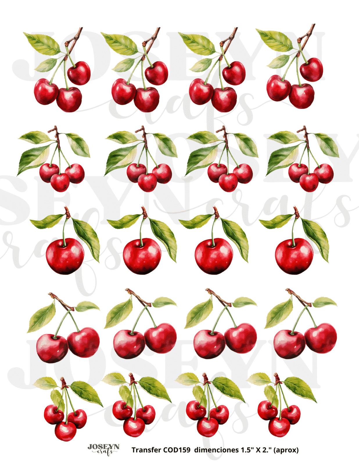 Calcomanía hidrotransferible – Cerezas– Código159
