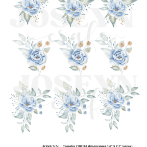 Calcomanía hidrotransferible – Flor Azul06– Código184