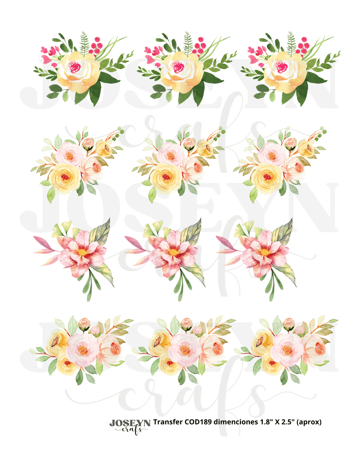 Calcomanía hidrotransferible – Rosas 05– Código189