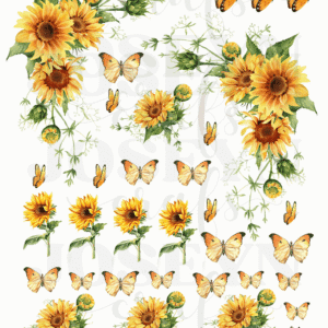 Calcomanía hidrotransferible – Girasoles003– COD250