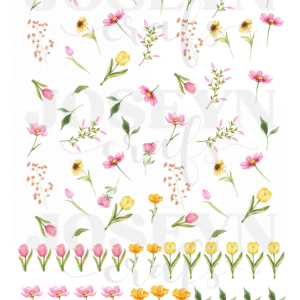 Calcomanía hidrotransferible – Florecitas-Código241